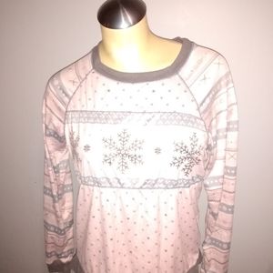 Secret Treasures Pink and Gray Winter Girl's Top